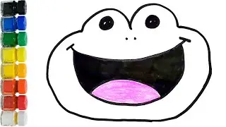 How to draw a cute frog drawing | Easy colorful drawing for kids