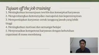 Off the job training
