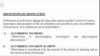Definitions of Motivation