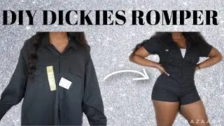 DIY DICKIES ROMPER FROM BUTTON UP SHIRT | BEGINNER FRIENDLY