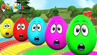 Learning Colors and Numbers Song | Colorful Eggs on the Farm | MonKids Nursery Rhymes & Kids Songs