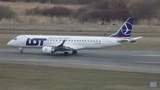 Polish Airlines E195 (SP-LMH) Taxi and Takeoff at Tallinn Airport 16.04.2023