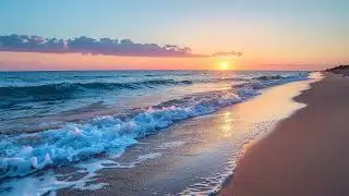 Vibrant Sunset Ocean Waves 4K &ndash; Glowing Sky & Colorful Sea | Relaxing TV Art (1HR)