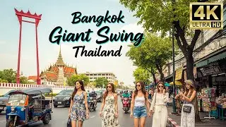 Bangkok Walking Tour | Giant Swing to the Chaos of Khao San Road | Bangkok Tourist Places 4K UHD