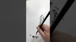 Traditional Chinese brush painting landscape | ink on xuan paper | mountains 🖌️