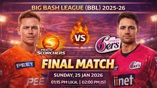 BBL Final 2026 🏆 Perth Scorchers vs Sydney Sixers | Final Match Preview & Prediction