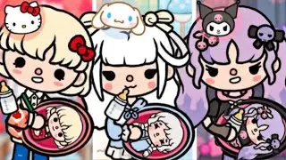 Кто лучшая мама? Булочка с корицей против Куроми против Hello Kitty 🖤💗💖❤🤍 | Toca Boca Life World