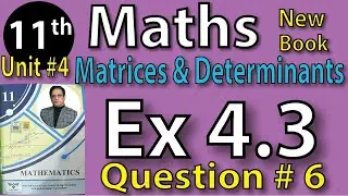 Chap #4|Matrices and Determinants: Exercise 4.3 Question 6|11th Class BISE Maths Lec 13 PTB