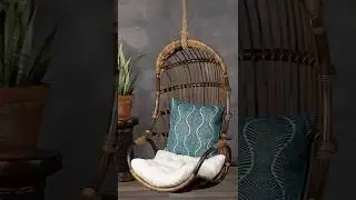 Hanging Rattan Swing Chair with Seat Cushion #home #furniture #decor #homedecor