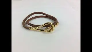 Hermes Jumbo Gold-tone Brown Leather GP Bracelet