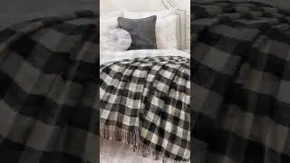 Wrapped up in plaid blanket, watching the flowers bloom. #paid #blanket #farmhousedecor #homedecor