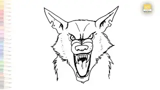 Werewolf face drawing | Mythical creature outline sketches | How to draw Werewolf step by step