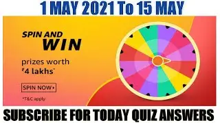 Amazon Spin And Win Quiz Answer Today | WIN Apple MacBook Pro | 1 May 2021