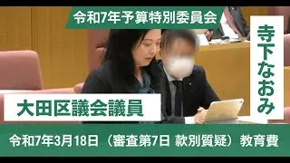 大田区議会議員：寺下なおみ/令和7年予算特別委員会（令和7年3月18日/審査第7日 款別質疑）