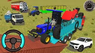 Drive JCB And Unloading Tractor From Truck In Game 🚜 #jcb #truck #tractor #gamingvideos 