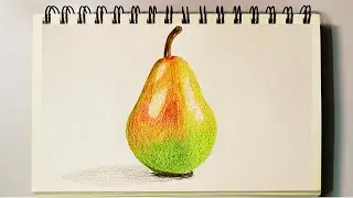 Pear Fruit Drawing | How to Draw Pear | Easy Crayon Drawing