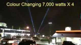 BATLIGHTS.COM colour changing skytracker rental toronto 905 424-1818 Light Rental toronto