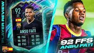 WHAT?! 😍 92 FUTURE STARS ANSU FATI REVIEW! FIFA 21 Ultimate Team