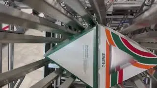 Triangle pizza box making machine