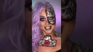 ROBOT MAKEUP #halloweenideas #robot #satisfaction #makeupshorts