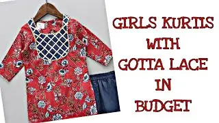 Kurtas /Kurtis Design with gotta lace for baby girls in BUDGET/ BABY GIRLS KURTA making from SCRATCH