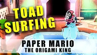 Paper Mario The Origami King fountain surfing Snifit Shy Guy Toad