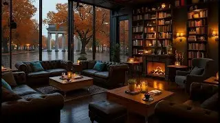Cozy Winter Ambience ⛄ Smooth Jazz Instrumental, Snowy Village & Crackling Fireplace for Deep Focus🔥