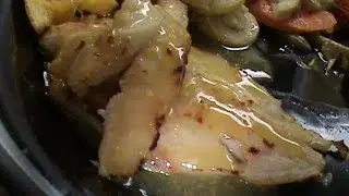 Жареный окунь с апельсиновым соусом