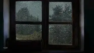 Cozy Window Rain & Thunder   Be Asleep in 10 min   Heavy Rain for Sleep, Study and Relaxation