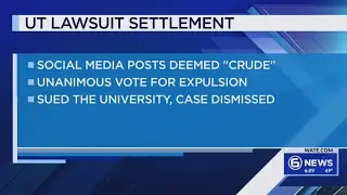 Former student&rsquo;s lawsuit against UT settled