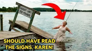 HOA Karen Kept Fishing in My Lake on My Private Dock, So I Undercut It and She Fell into the Lake!
