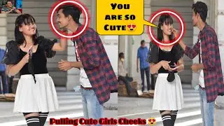 Pulling Stranger Cheeks Prank On Salman Khan Reaction || Prank On Cute Girls || Harsh Srivastava