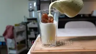 Frozen Cold Brew Ice Ball Matcha Cream Top ☕💚 | Two Caffeine Waves in One Drink