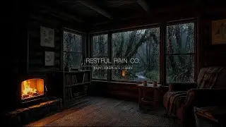 Cozy Deep Forest Rainy Night 🔥🌧️ Fireplace Ambience for Deep Sleep