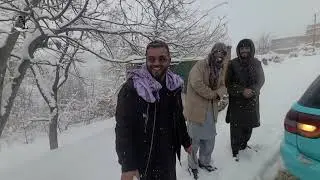 آغاز سفر برفی: موتر بند ماند پیاده رفتیم 😍😍