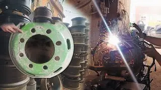 How To Crack Truck Tire Rim Repair | Truck Tire Rim Plate Restore | Repair Broken Truck Tire Rim