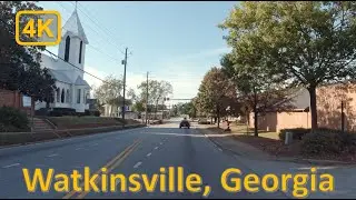 Driving in Downtown Watkinsville, Georgia - 4K60fps