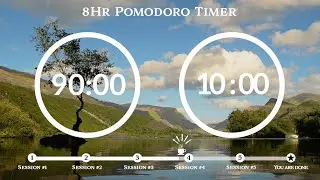 90 Minute Pomodoro Timer🌳 Forest & Lake 📚 8-Hour Study ⏱Pomodoro 90/10, 90 min x 5 sets