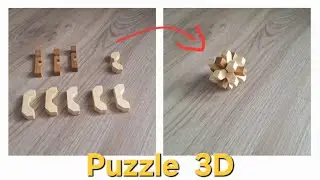 Drewniana łamigł&oacute;wka Lu Ban 3D