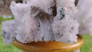 sacred rose pink lithium quartz cluster with green fuchsite - 16 kilos! - Sold