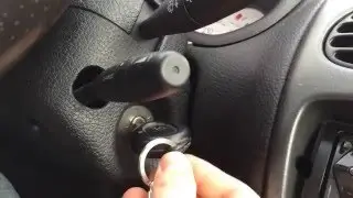 How to turn on a car with a key.