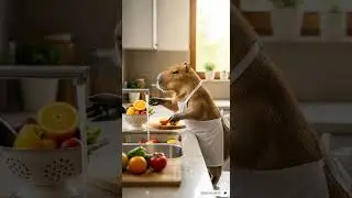 🌈A Busy Day for a Capybara 🥣 #ai #animal #animals #zen