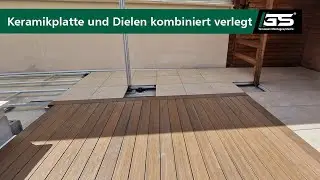 Poolterrasse mit Dielen & Keramik - inkl. Treppe und Keramikverblendung