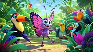 The Butterfly and the Tropical Birds of the Island | Nursery Rhymes & Kids Songs 🦋🌴