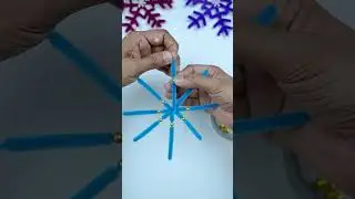 Pipe cleaner crafts - Handmade christmas snowflake crafts idea for holiday decorations❄🎄
