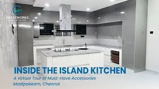 Premium Island Modular Kitchen Design  |  Accessories Detailed Tour | Madipakkam, Chennai