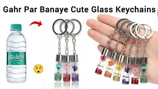 DIY Homemade glass keychain 😍/how to make keychain from waste/easy keychain making/diy keychain