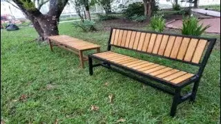 Bancos de jardim para o Projeto Marcenaria Amiga.