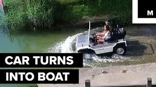 Car turns into boat