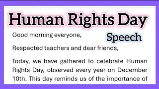 Human Rights Day Speech in English 250 Words